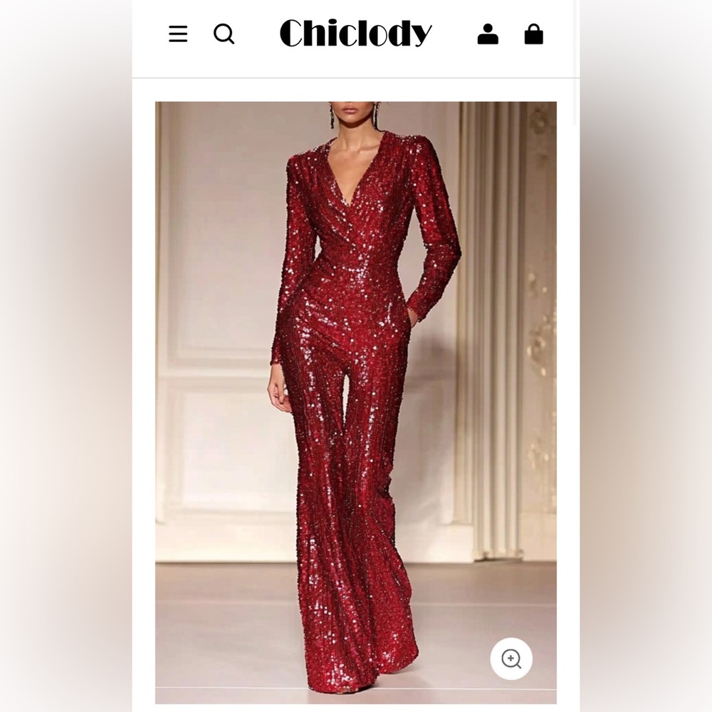 Chiclody red jumpsuit NWT